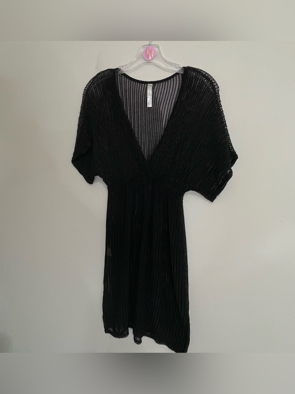 Sheer Black V-Neck Women’s Swim Coverup~ Size Small ~ summertime